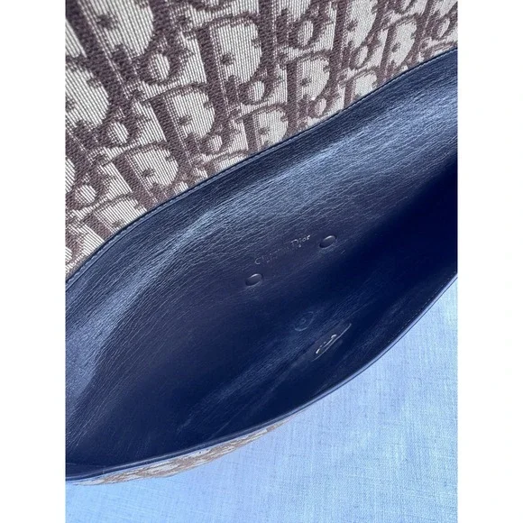 Christian Dior Vintage Trotter Monogram Fold-Over Clutch‎ Brown/ Beige - Picture 9 of 10
